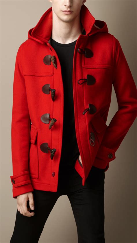 burberry red peacoat|burberry winter coats for men.